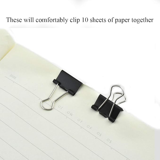 HAHIYO Binder Clips Paper Clamps Spring Steel Sturdy Mini 0.59 inches Width 0.2 - Image 5