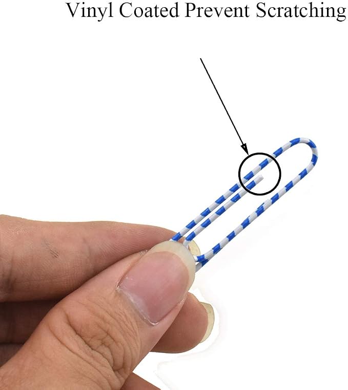 HAHIYO Paper Clips 2 inches Length Striped Paperclips Vinyl Coated Prevent - Image 3