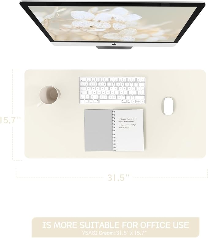 YSAGi Non-Slip Leather Desk Pad, Desk Matt - Image 2