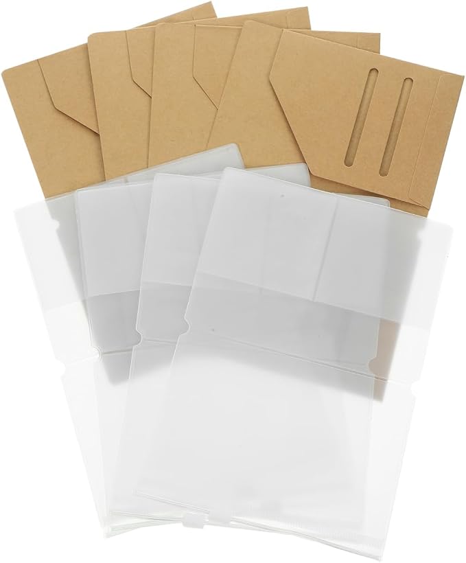 4pcs Kraft Card Holder and Zipper PVC Pouch Travel Kraft Paper Passport Holder - Image 2
