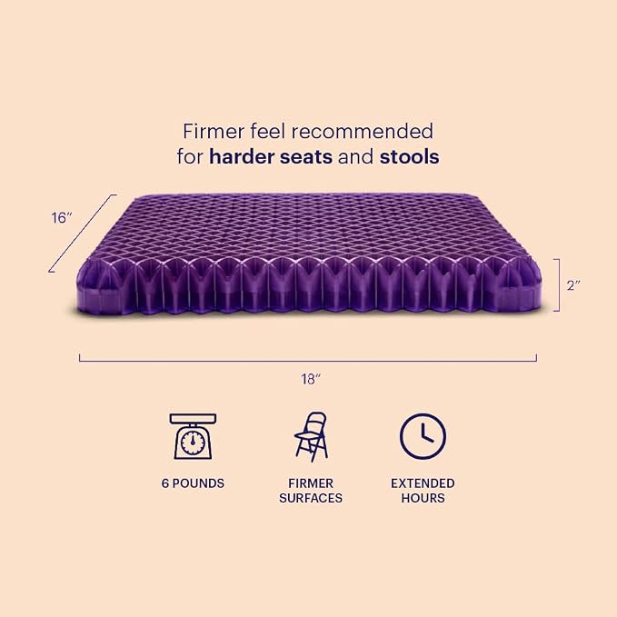 Purple Royal Seat Cushion, Portable 2 Inch Gel Seat Cushion, GelFlex Grid | - Image 2