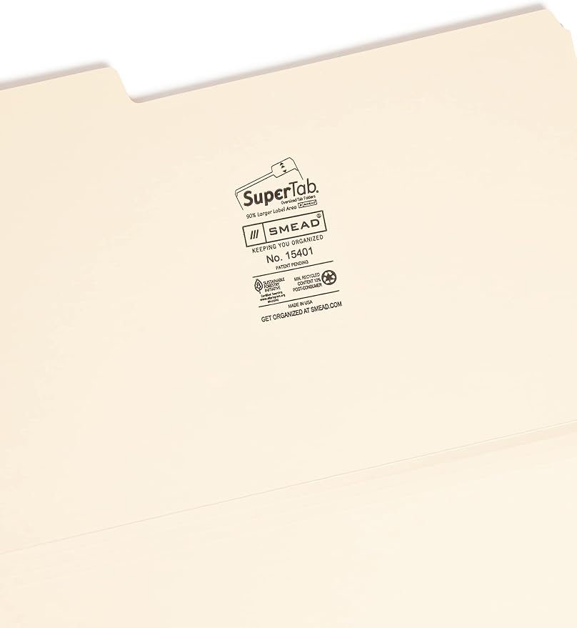Smead SuperTab Heavyweight File Folder, Oversized 1/3-Cut Tab, Legal Size - Image 3