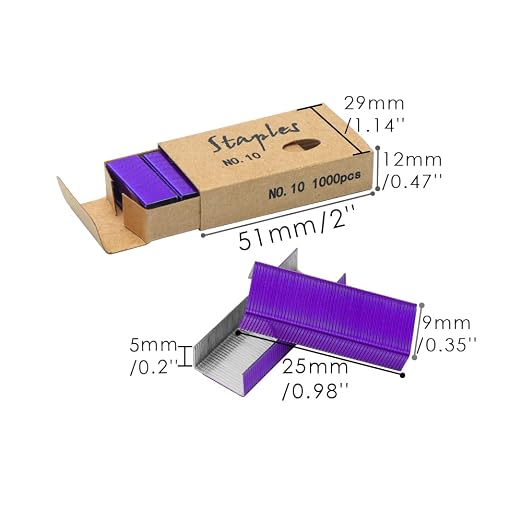 Purple No.10 Staples Mini Staple Refill 1000/Box 2 Boxes/Pack 2000 Count #10 - Image 3