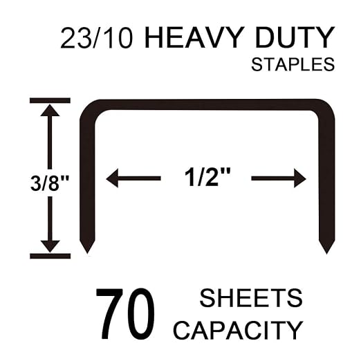 Rayson 23/10 Heavy Duty Staples, Enhanced 3/8" Leg Length, 1/2" Width, 70 - Image 2