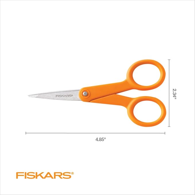 Fiskars Premier No. 5 Micro-Tip Orange-Handled Fabric Scissors, Double Loop - Image 6