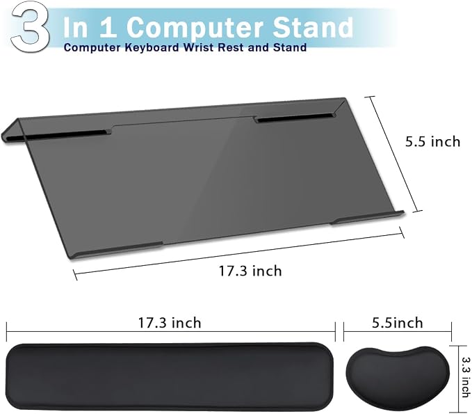 Computer Keyboard Wrist Rest Stand Set - Image 2