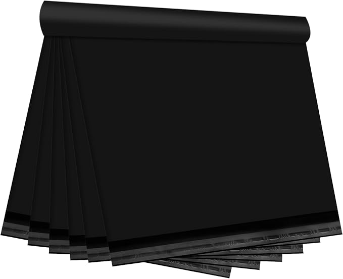 Black Poly Mailers 10x13 Inch, 100 Pack | Self-seal shipping bags by Unknown