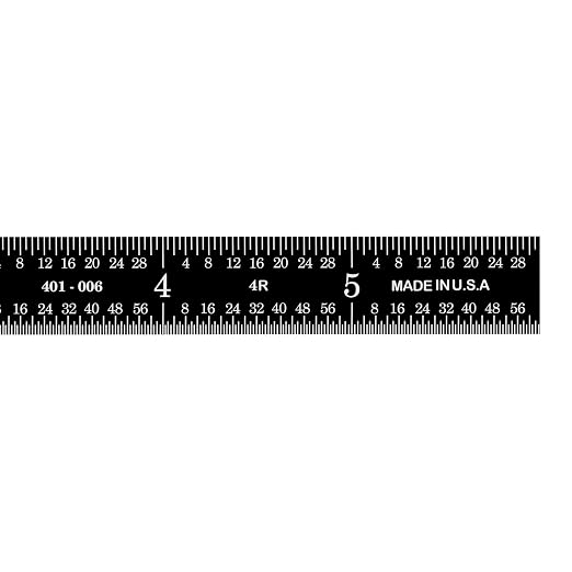 PEC Tools 6-inch Flexible Metal Ruler, High Contrast Machinist Rule, 4R - Image 4