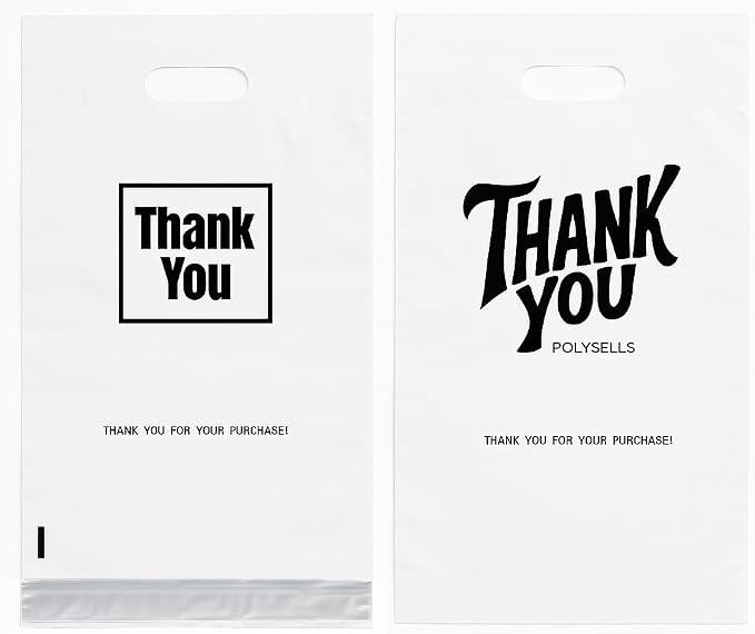 POLYSELLS Thank You Poly Mailers 14.5x19 inches 50 Pcs Waterproof Self-Sealing by POLYSELLS
