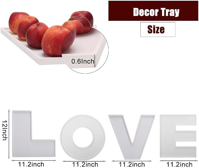 4PCS Larger Charcuterie Letter 12”Love fillable Trays, Letter Trays - Image 2