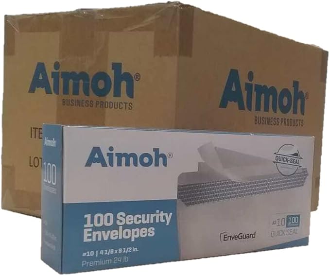 Aimoh #10 Security Tinted Self-Seal Envelopes - Image 3