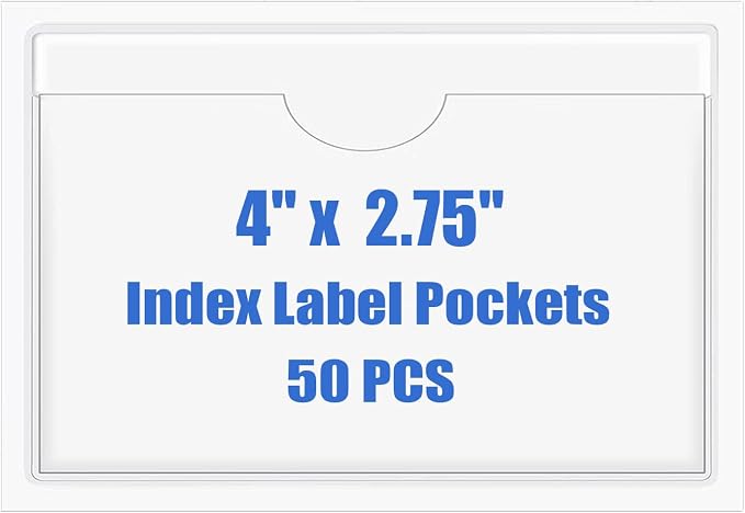 Origin-Joy 50 PCS Self-Adhesive Index Label Pockets by Origin-Joy