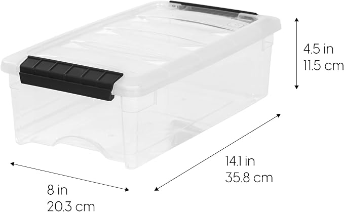 IRIS USA 6 Qt Stackable Plastic Storage Bins - Image 3