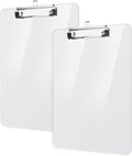 2 Pack Plastic Clipboards, A4 Acrylic Clear Board 8.5x11 | Transparent Letter by Macroclo