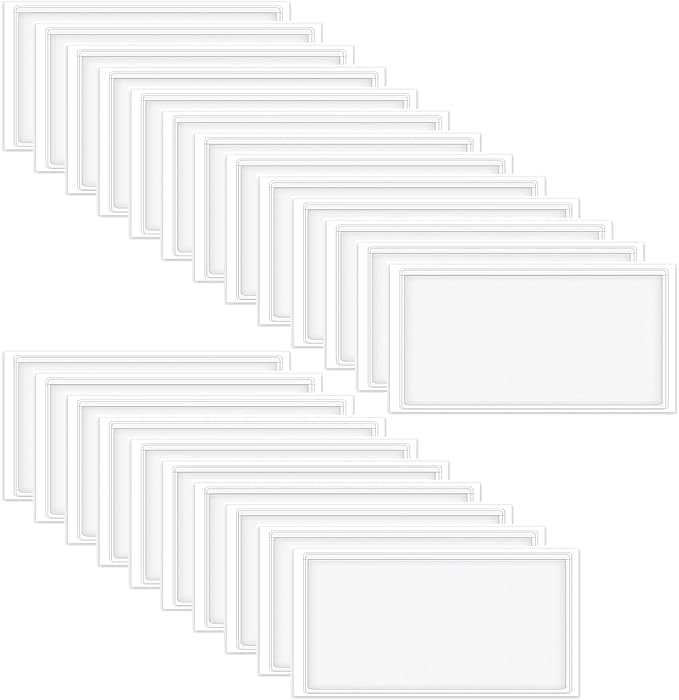 60 Pack Clear Self Adhesive Label Pockets, 4 x 2 Inch Label Holders Index Card by IheDovb