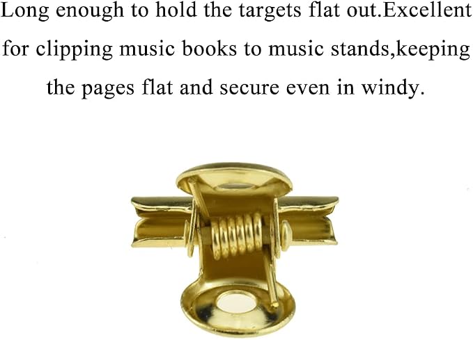 HAHIYO 0.87inch Light Gold Bulldog Clips Metal File Hinge Binder Clips Clamps - Image 3