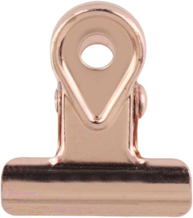 Xiaoyztan Mini Clips, 20mm Wide Rose Gold Bulldog Clips Paper Clip Binder Bull - Image 2