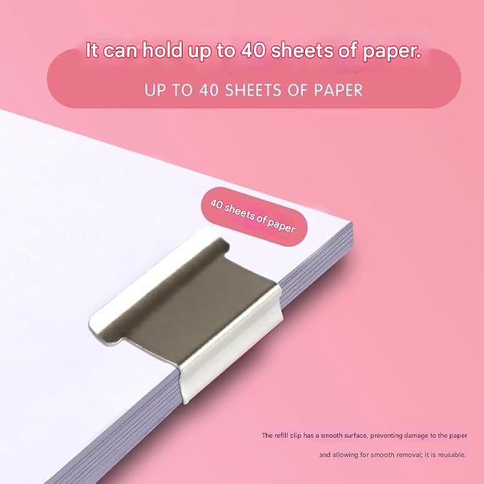 4 Pcs Portable Binder Clip Stapler, Includes 200 Reusable Push Clips, Handheld - Image 5