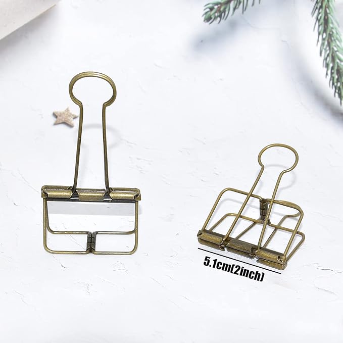 Extra Large Binder Clips 2 Inch, Big Paper Clamps Bronze - Image 3