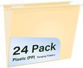 Plastic Hanging File Folders, 24 Pack Manila Hanging Folders，Letter Size by WORPSON