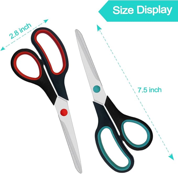 Scissors, 2 Pack 7.5 inch Scissors - Image 2