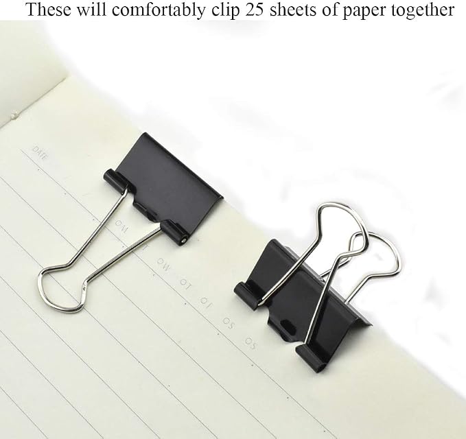 HAHIYO Binder Clips Paper Clamps Spring Steel Sturdy Small 0.98 inches Width - Image 6