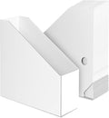 Rempry 12 Pack Magazine File Holders White, Foldable Cardboard Document by Rempry