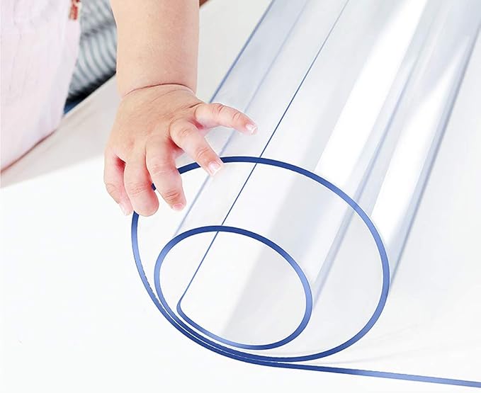 Wadrac Multisize Plastic Clear Table Cover Protector-1.5mm Thick 42x94 inch by Wadrac