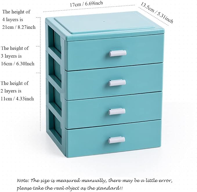 Desktop Organizer with 2 Drawers, Stackable Desk Storage Box - Image 3