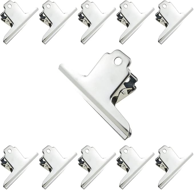 HAHIYO 4inch Silver Bulldog Clips Metal File Hinge Binder Clamps Save Space by HAHIYO