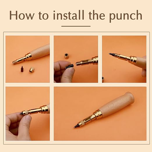 TLKKUE Adjustable Leather Hole Punch Automatic Screw Hole Punch Tool - Image 5