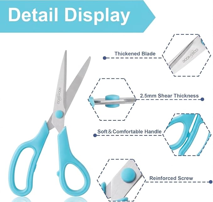 Scissors, BOOMIBOO 8" All Purpose 24 Pack - Image 3