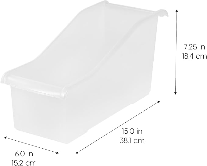 IRIS USA Plastic Book Bin Magazine Holder, Vertical Standing Connecting - Image 2
