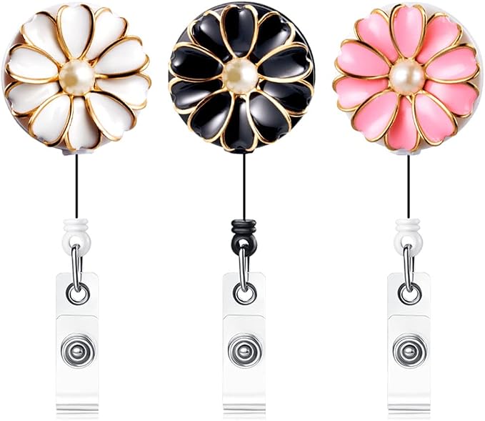 Retractable Badge Holder with Alligator Clip, 24 inch Retractable Cord by Qinsuee