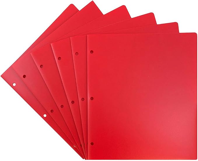 JAM PAPER Heavy Duty Plastic 3 Hole Punch Pocket Folders - Image 3