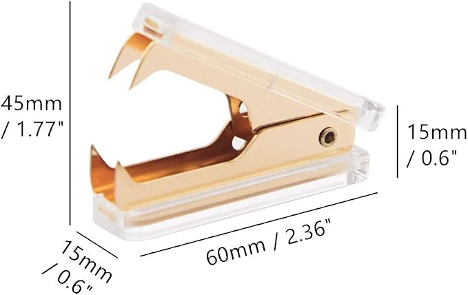 Gold Staple Remover Cute Clear Staples Remover Acrylic Body Steel Jaws Staple - Image 6