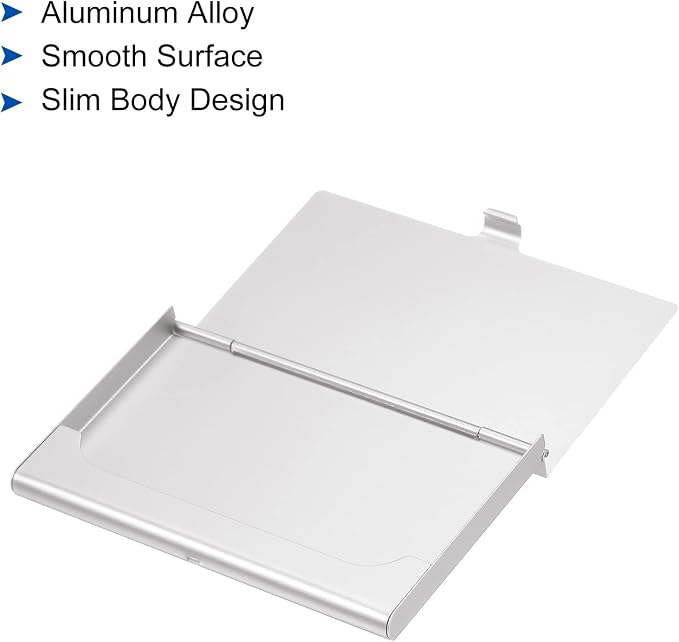 PATIKIL Business Card Holder, 2 Pieces Aluminum Alloy Flip Cover Slim Name - Image 4