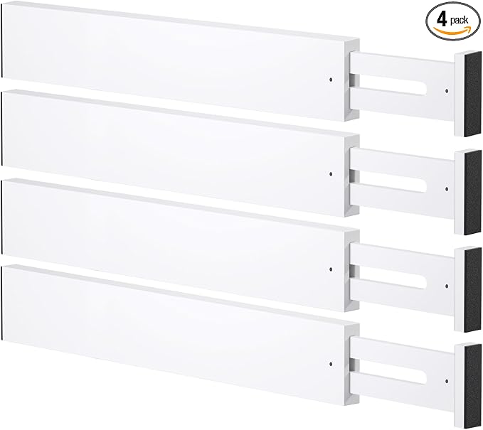 Bamboo Drawer Dividers, 17-22" Adjustable Kitchen Drawer Organizer by Ryqtop