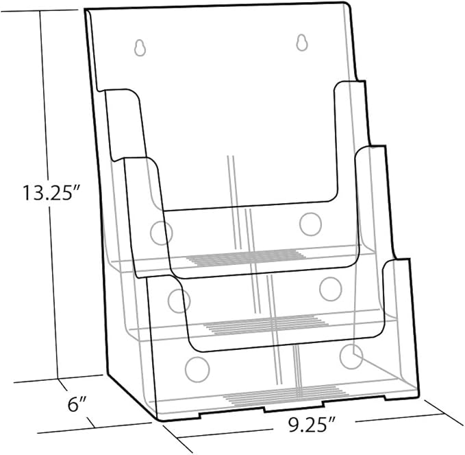 Azar Displays 252378, Brochure Holder, Acrylic Desk Organizer, Three Tier - Image 4