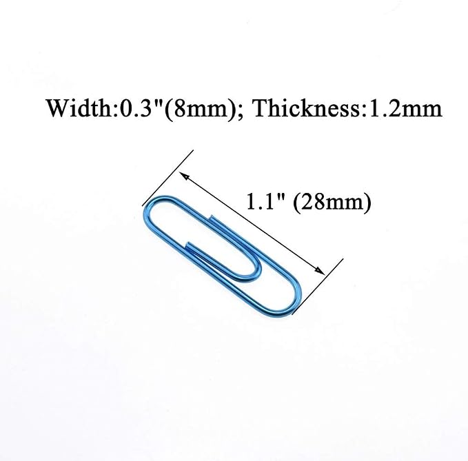HAHIYO Paper Clips 1.1" Length Blue Paperclips Bright Colors Vinyl Coated - Image 2