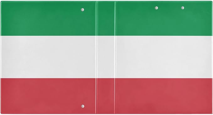 Italian Flag 3-Ring Binder, 1.5 Inch D-Ring Organizer Folder Clipboard Binder - Image 2
