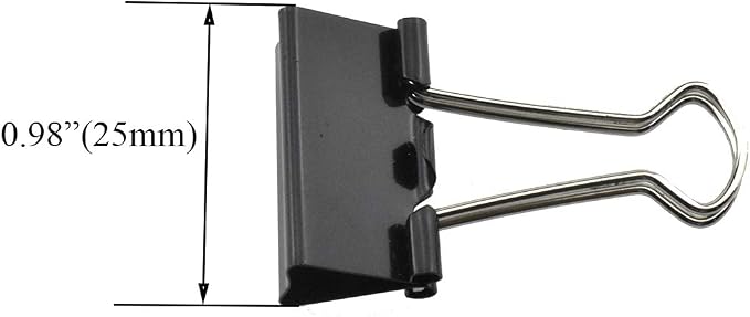 HAHIYO Binder Clips Paper Clamps Spring Steel Sturdy Small 0.98 inches Width - Image 2