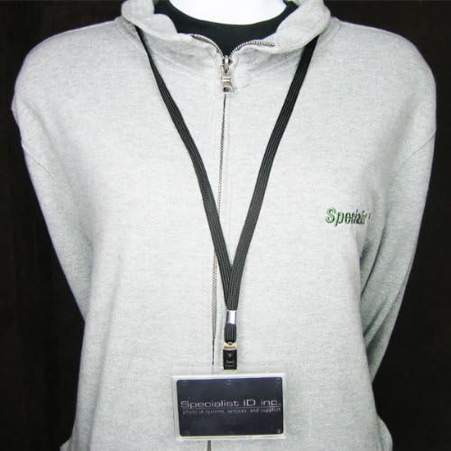 Specialist ID Black Flat Braid Woven Non-Breakaway Lanyard - Image 2