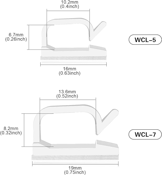 XHF 3/4” Adhesive Cable Wire Clips White 120PCS, Cable Staples Outdoor Cable - Image 2