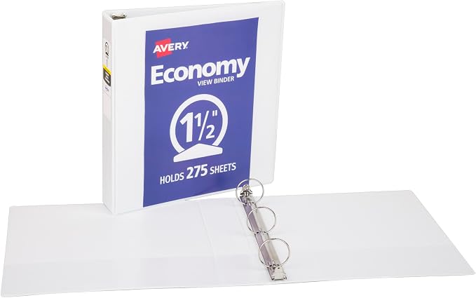 Avery Standard View 3 Ring Binder, 1.5" Round Rings, 275-Sheet Capacity - Image 7