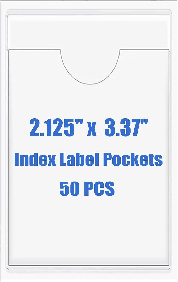 Origin-Joy 50 PCS Self-Adhesive Index Label Pockets by Origin-Joy
