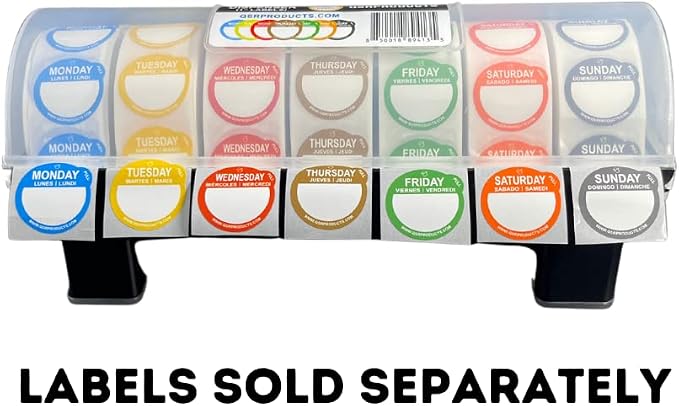 QSRProducts 7-Slot Day of The Week Covered Label Dispenser - Image 5