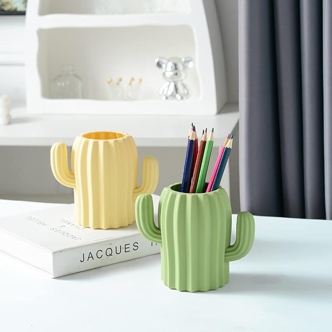 Silicone Pen Holder Cactus Cute Pencil Holder Cup Pot - Image 5