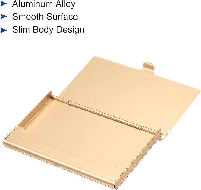 PATIKIL Business Card Holder, 2 Pieces Aluminum Alloy Flip Cover Slim Name - Image 4