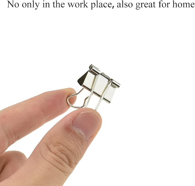 HAHIYO Binder Clips Paper Clamps Spring Steel Sturdy Small 0.75 inches Width - Image 5